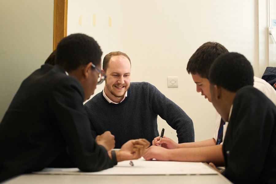 A group of year 10 students taking part in an hour taster session based on the Leys CDI centre programme.