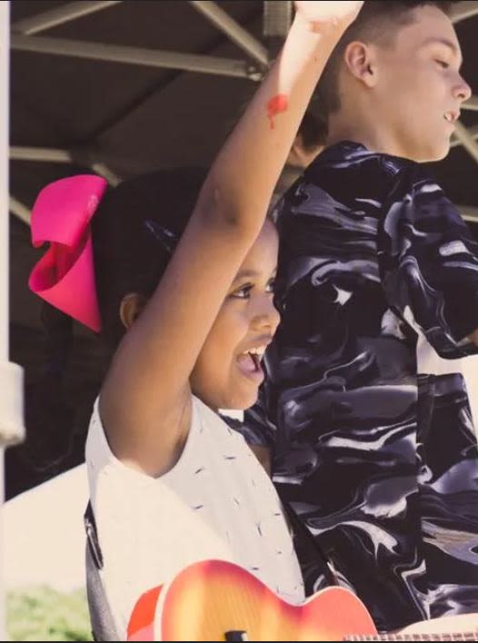 Girl enjoying herself on stage